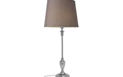 Linne Lampskärm Oval 32cm Grå
