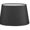Linne Lampskärm Oval 28cm Svart