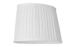 Linne Plisserad Lampskärm Oval 32cm Vit