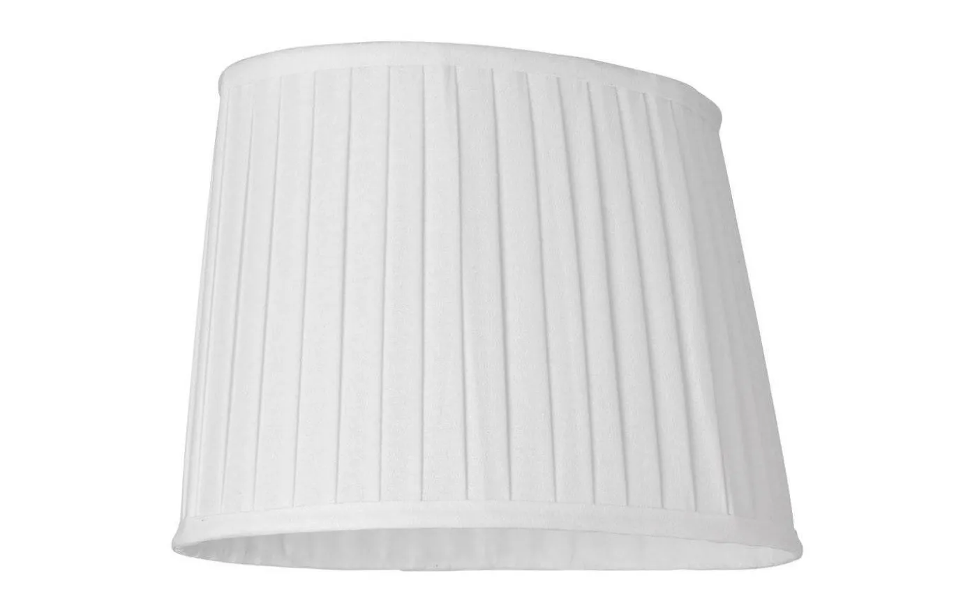 Linne Plisserad Lampskärm Oval 32cm Vit