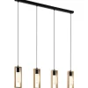 Littleton Taklampa 116cm 4L Svart/Trä