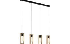 Littleton Taklampa 116cm 4L Svart/Trä