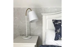 Ljusdal Bordslampa 49cm Vit/Matt Mässing