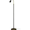 Ljusdal Golvfot 140cm 1L Svart/Matt Mässing Ex. Lampskärm