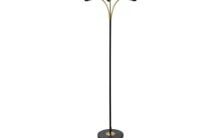 Ljusdal Golvfot 140cm 3L Svart/Matt Mässing Ex. Lampskärmar