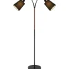 Ljusdal Golvlampa 140cm 2L Svart/Valnöt Ink. Lampskärmar
