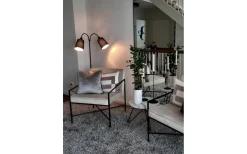Ljusdal Golvlampa 140cm 2L Svart/Valnöt Ink. Lampskärmar