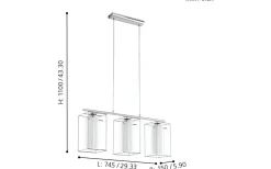 Loncino 1 Taklampa 75cm Krom