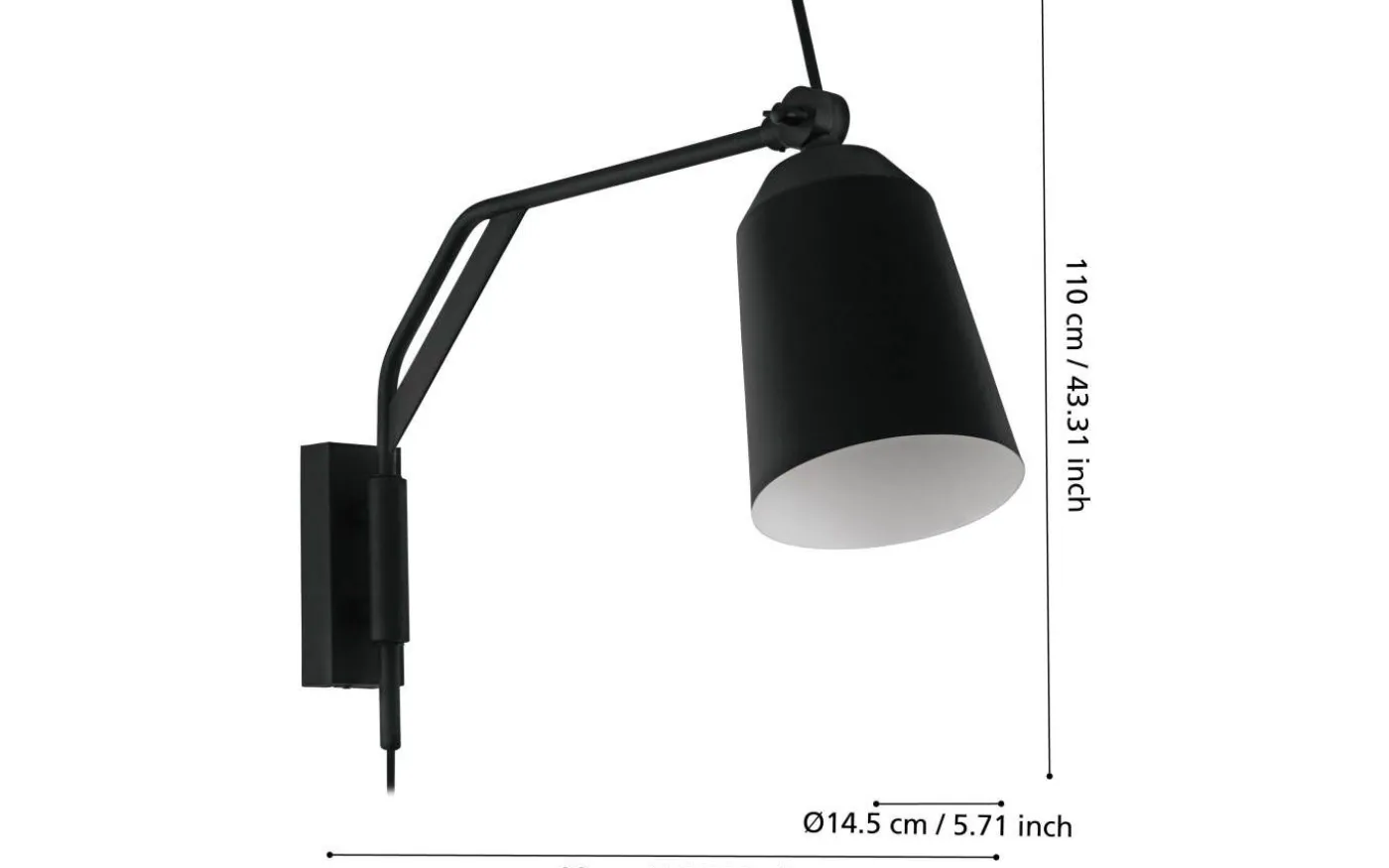 Loreto Vägglampa Svart