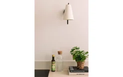 Lou Vägglampa Vit Bouclé/Svart
