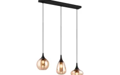 Lumina Takpendel 3-delad E14 matt svart/bärnsten