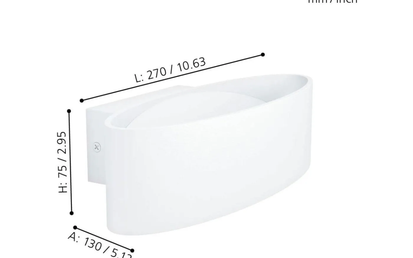 Maccacari Vägglampa LED 3000K 10W Vit