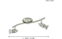 Magnum Takspotlight 33cm GU10 LED 3000K 2x2,8W Nickel