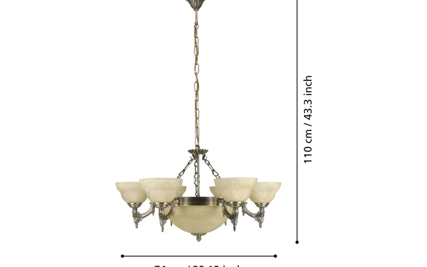 Marbella Takkrona 74cm 9L Brons