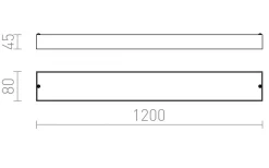 Marina LED Vägglampa Krom 120cm 25W IP44 3000K