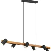 Marley Takpendel 6 st 115cm GU10 matt svart/trä