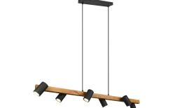 Marley Takpendel 6 st 115cm GU10 matt svart/trä