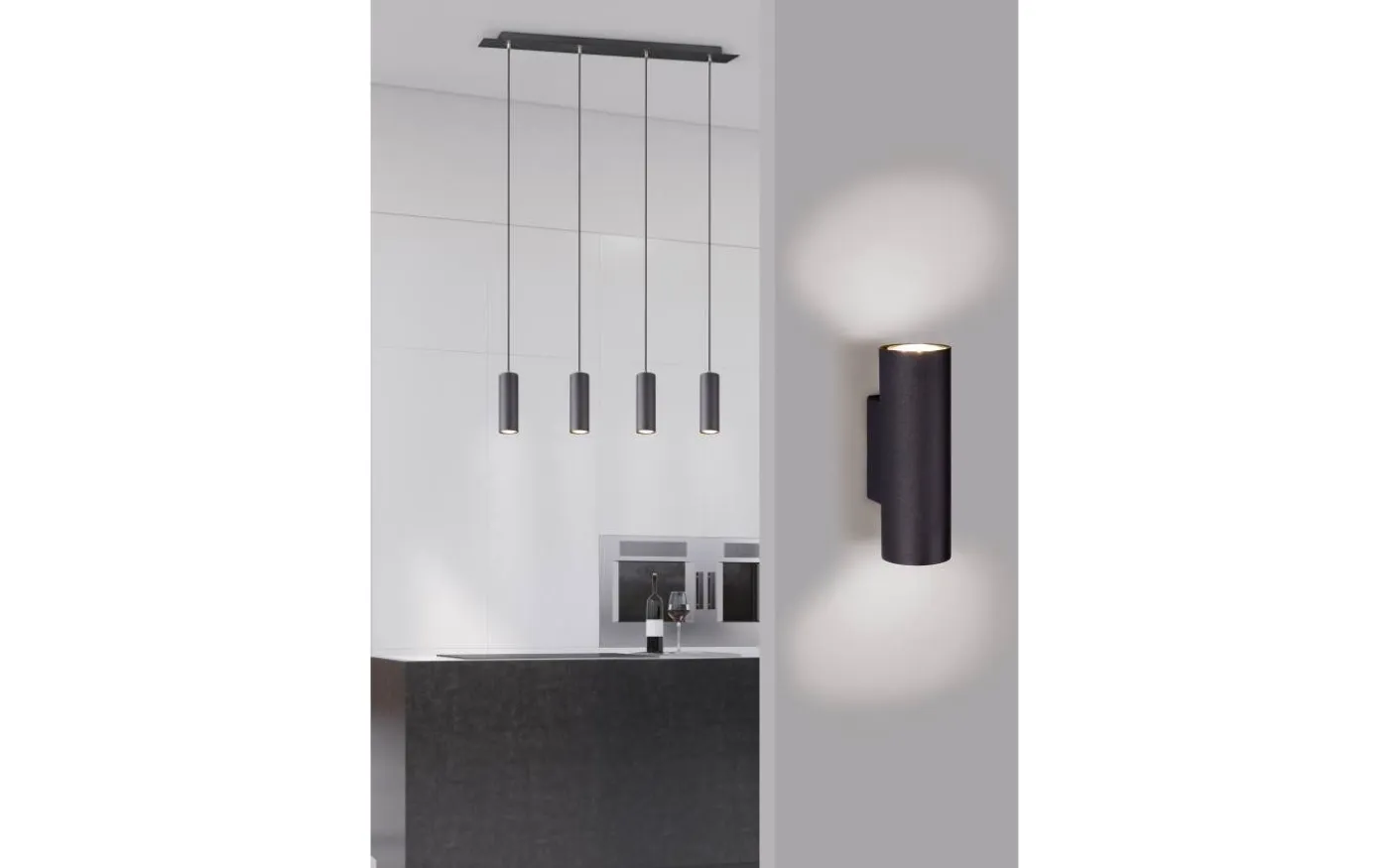 Marley Takpendel 4-delat 75cm GU10 mattsvart