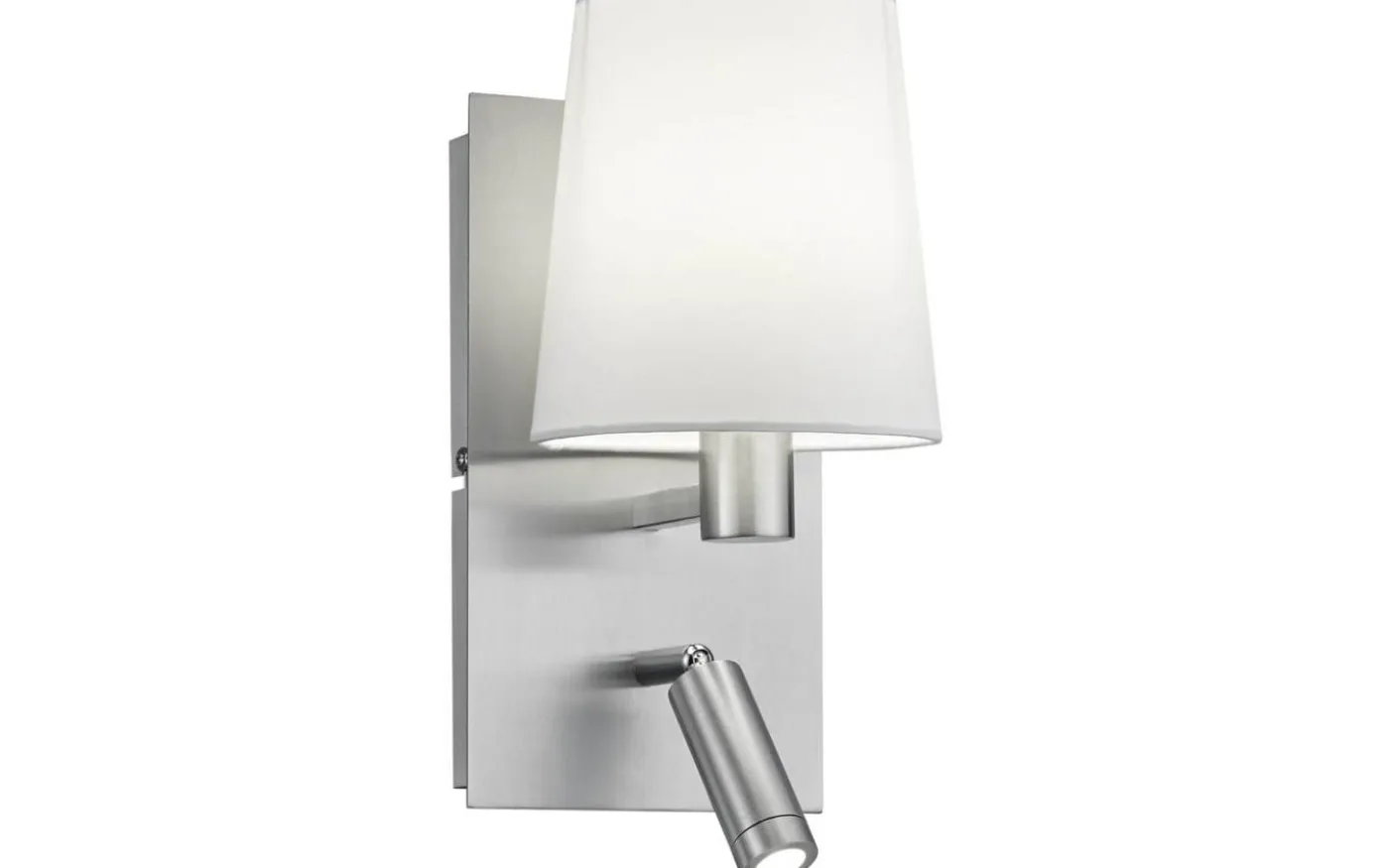 Marriot Vägglampa E27 + LED borstat stål/vit