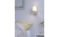 Marriot Vägglampa E27 + LED borstat stål/vit