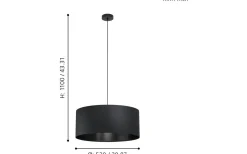 Maserlo 1 Taklampa 53cm Svart