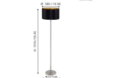 Maserlo Golvlampa 151cm Nickel/Svart