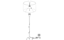 Maserlo Golvlampa 151cm Nickel/Cappuccino