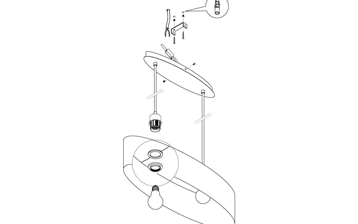 Maserlo Taklampa 100cm Svart/Guld