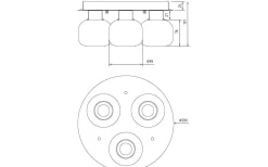 Messina Plafond 28cm Matt Mässing/Opal IP44