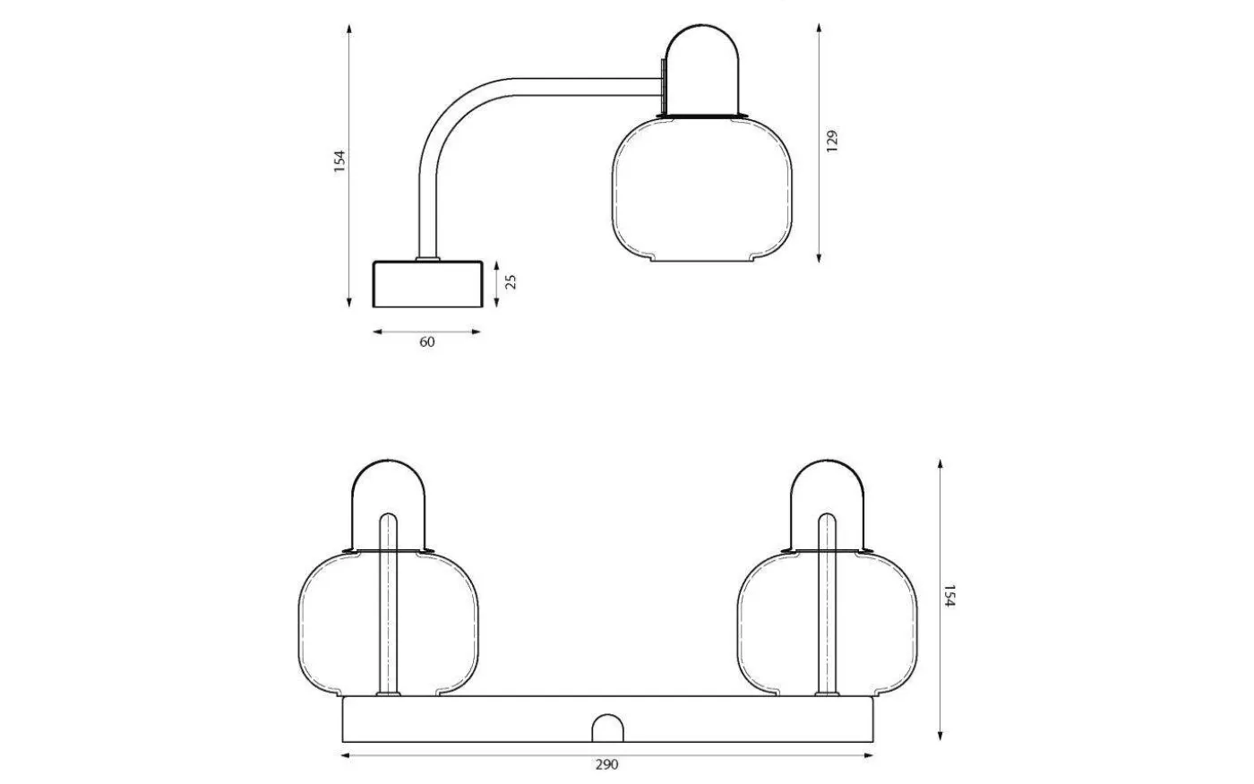 Messina Skåpsbelysning 33cm Matt Mässing IP44