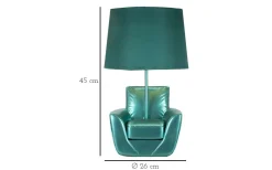 Midcentury Bordslampa 43cm Turkos