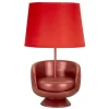 Midcentury Bordslampa 43cm Röd