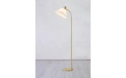 Mira Golvlampa 145cm Borstad Mässing/Vit