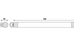 Modica Vägglampa med Uttag 70cm LED 12W 3000K Krom IP44
