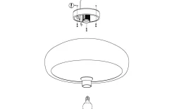 Mogano Plafond Ø40cm Svart