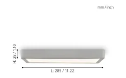Molay Square Plafond 29cm LED 3000K 20,5W Grå