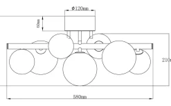 Molekyl Plafond 58cm Tenn/Vit