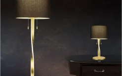 Nandor Golvlampa E27 + LED svart/guld