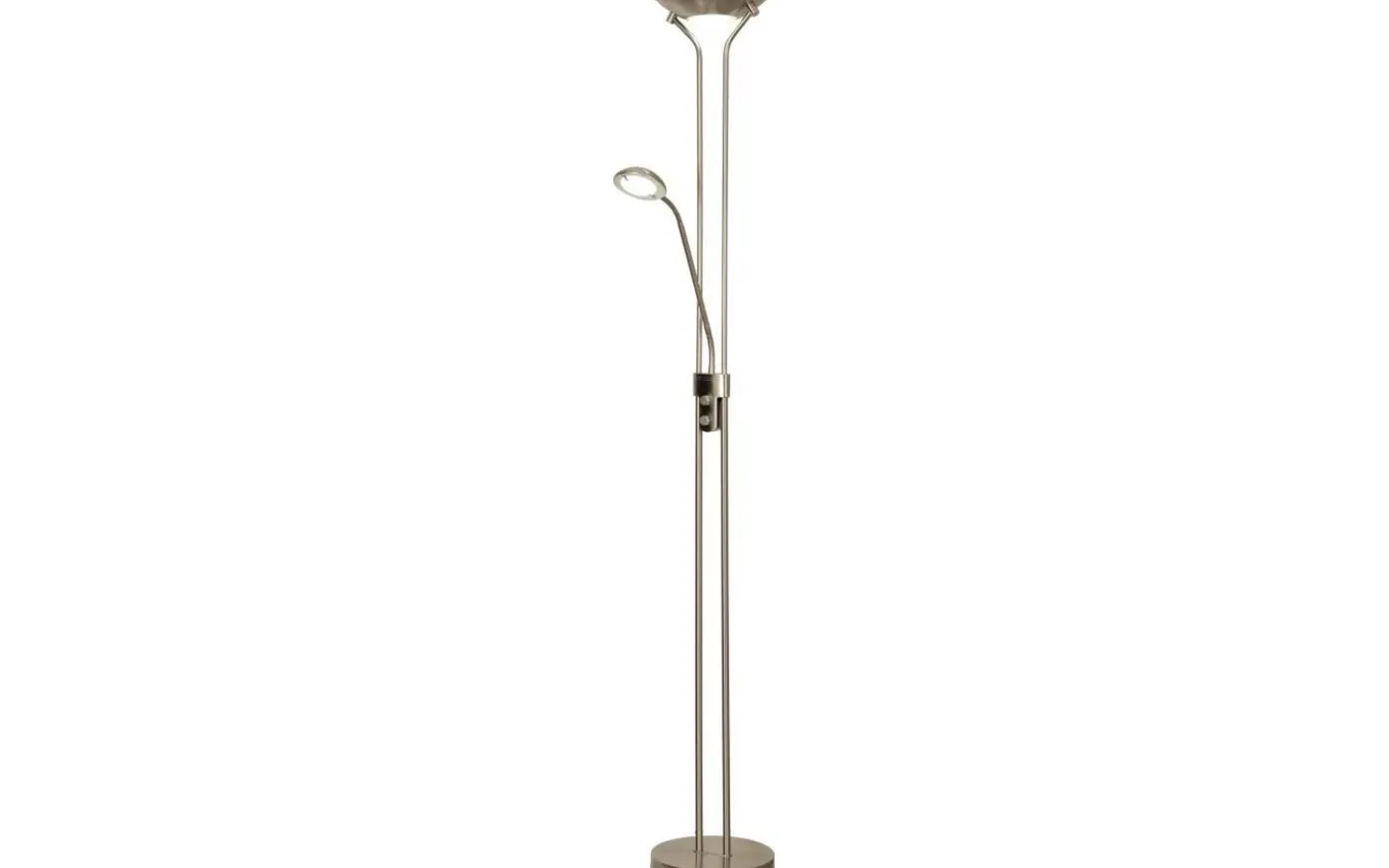 Nice Golvlampa 1,8m LED 3000K 20W+5W Stål