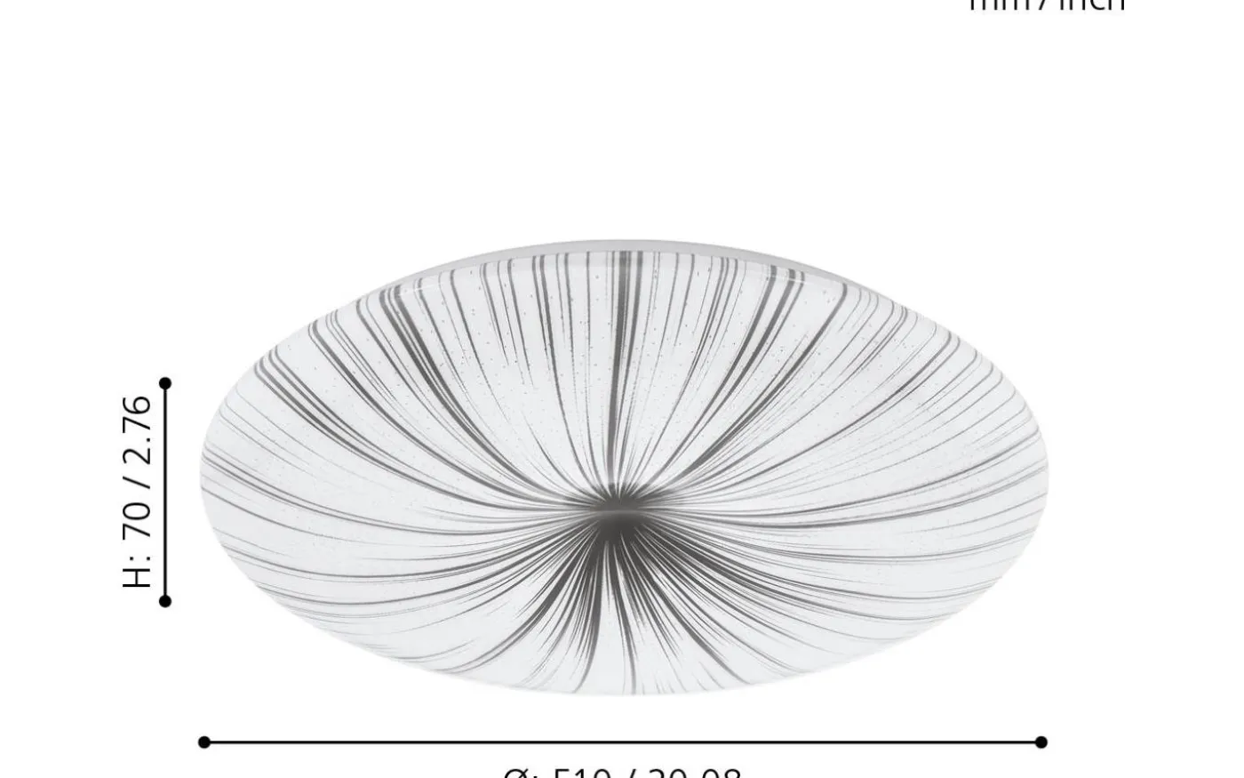 Nieves Plafond 51cm LED 3000K 31W Vit