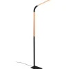 Norris Golvlampa LED matt svart/trä