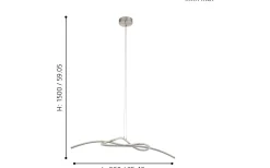 Novafeltria Taklampa 90cm LED 3000K 16W Nickel