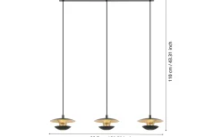 Nuvano Taklampa 99cm GU10 LED 3000K 4,5W Svart/Guld