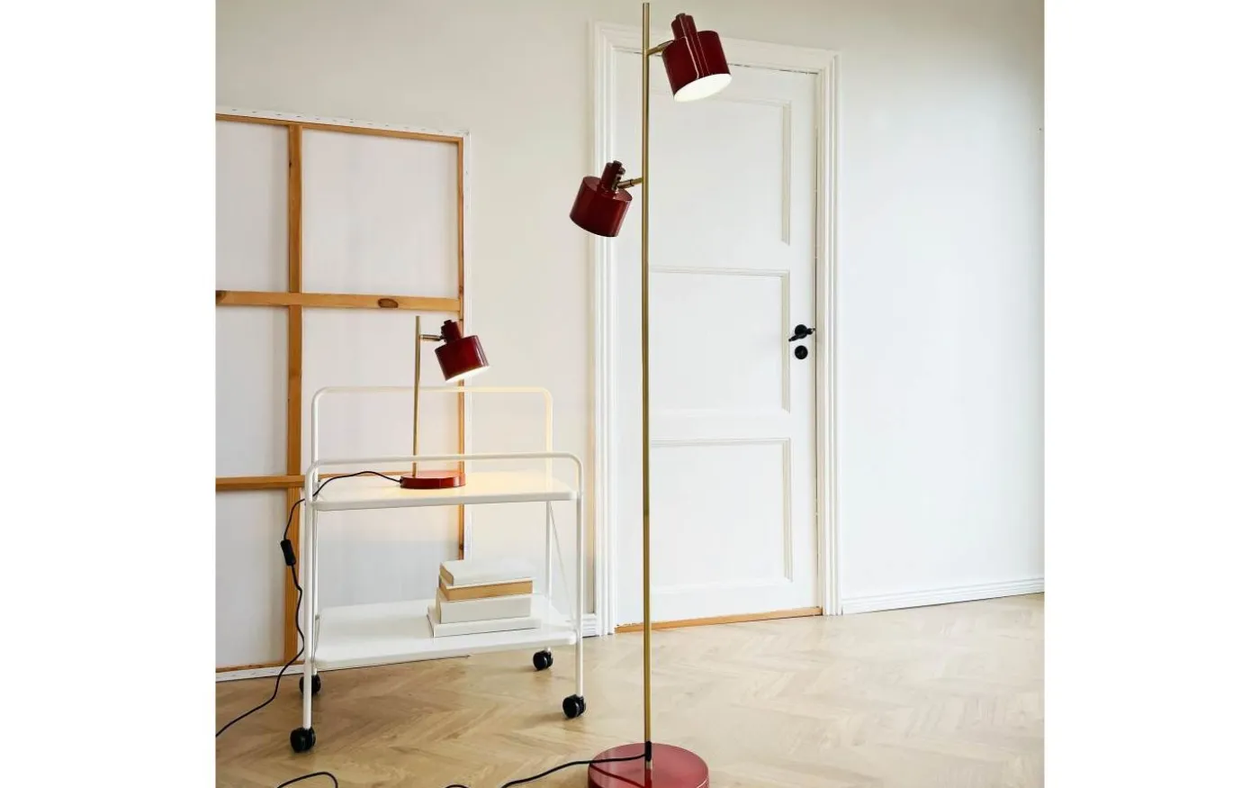 Ocean Skrivbordslampa 43cm Mörkröd/Mässing