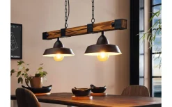 Oldbury Taklampa 86cm 2L Svart/Rustik