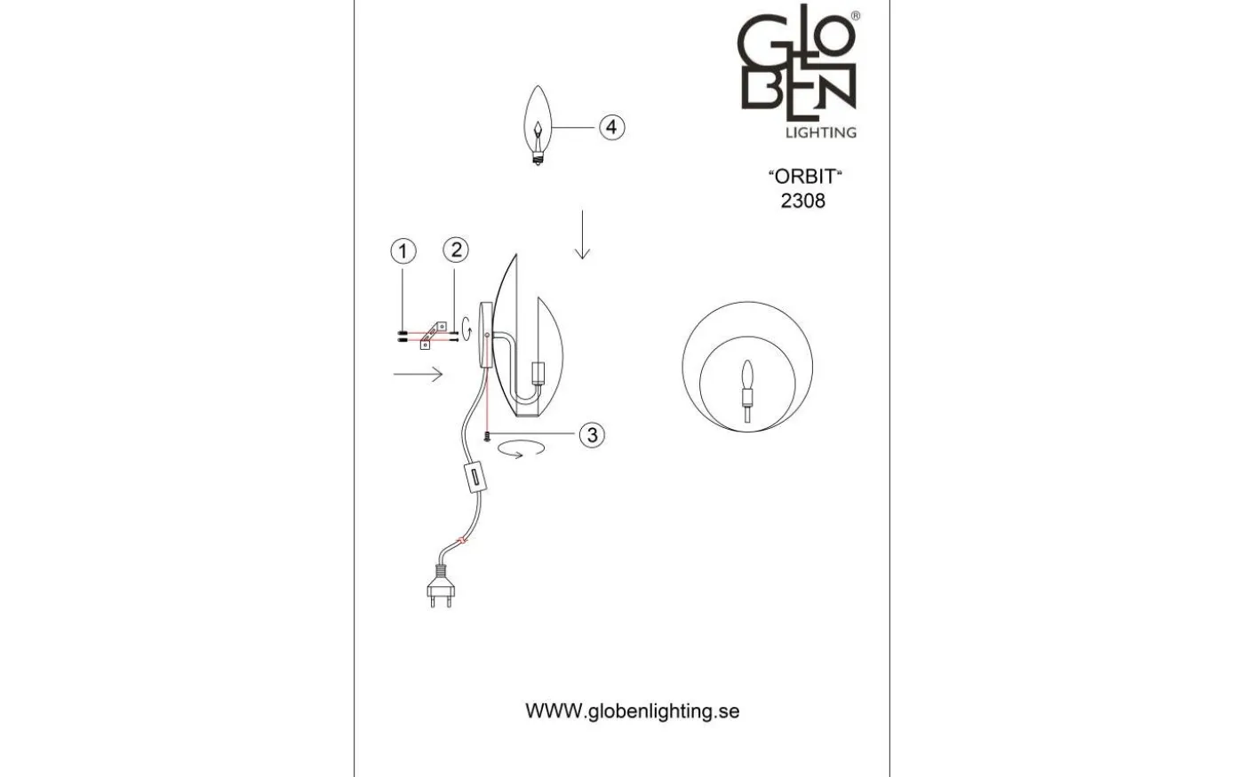 Orbit Vägglampa Guld