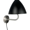 Oulu Vägglampa Svart/Borstad Stål
