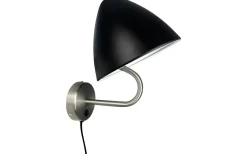 Oulu Vägglampa Svart/Borstad Stål