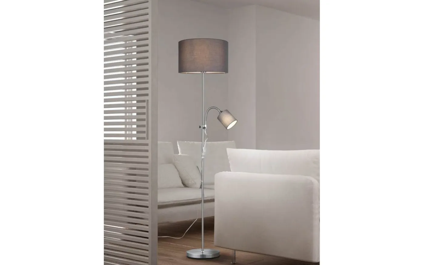 Owen Golvlampa E27+E14 grå
