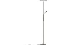 Palermo Golvlampa LED i borstat stål med läslampa